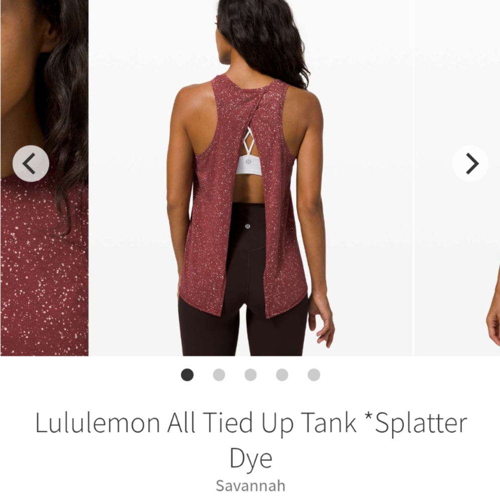 lululemon All Tied Up Tank Splatter Dye Savannah